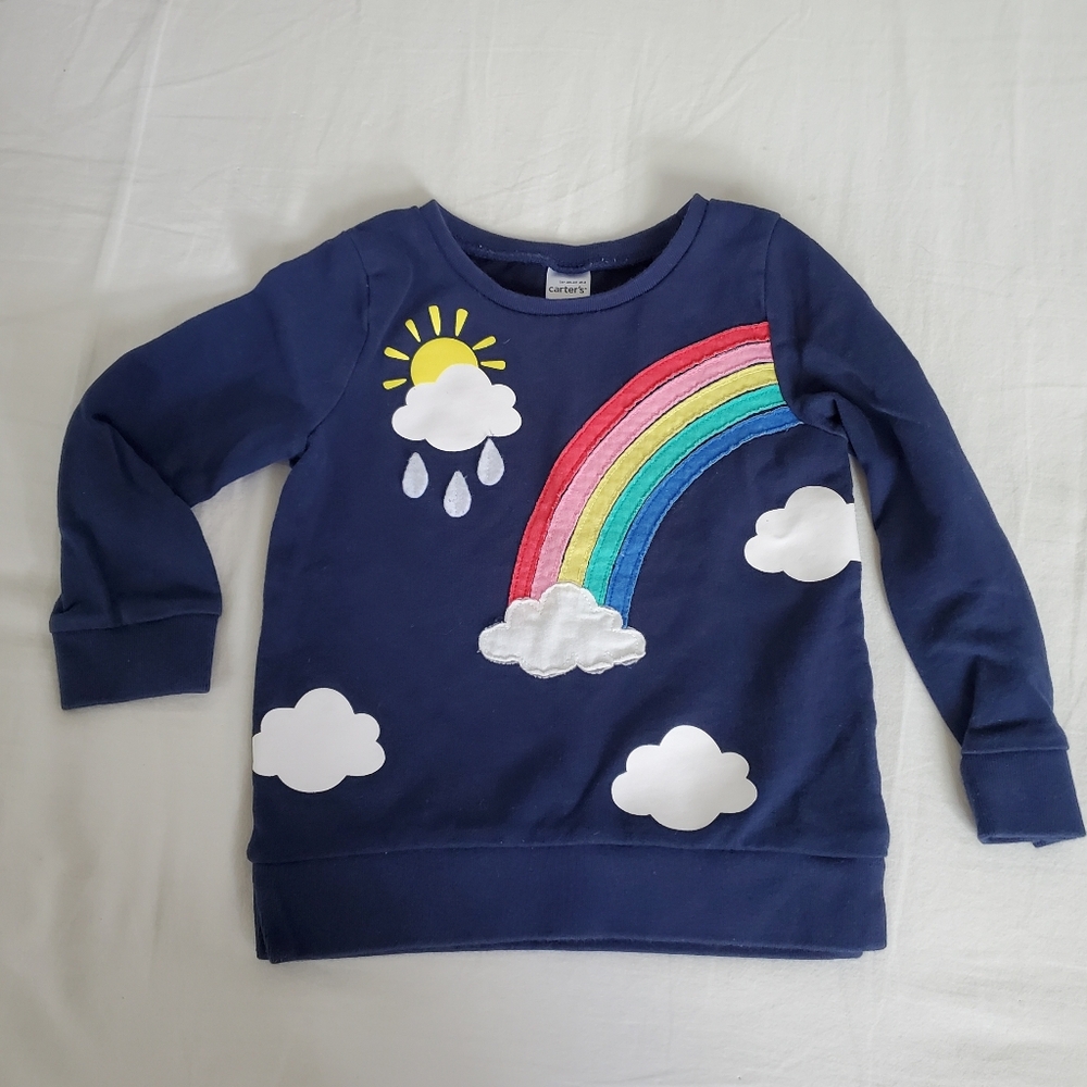 Carter's navy blue rainbow embroidered sweatshirt 2T